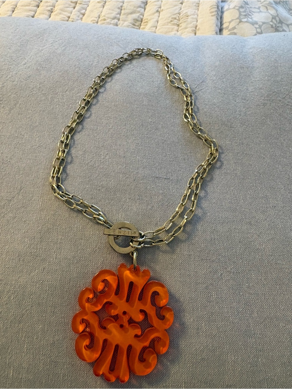 Zenzii Just Scroll with It adjustable resin necklace